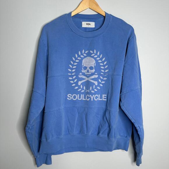 Soul by Soul Cycle Women’s Crest Blue Split Seam‎ Derek Sweatshirt Size L - Picture 2 of 9